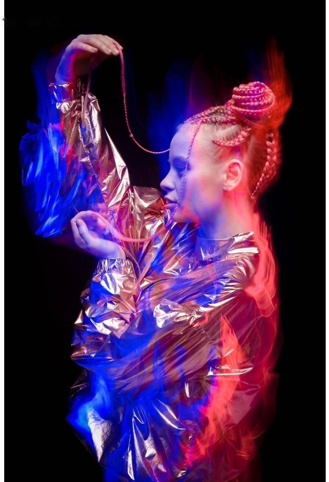 SIM-BRAIDS Канекалон двухцветный, гофрированный, 65 см, 90 гр, цвет фиолетовый/чёрный(#TPurple/60)