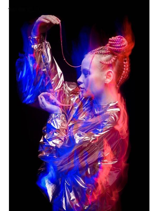 SIM-BRAIDS Канекалон двухцветный, гофрированный, 65 см, 90 гр, цвет фиолетовый/чёрный(#TPurple/60)