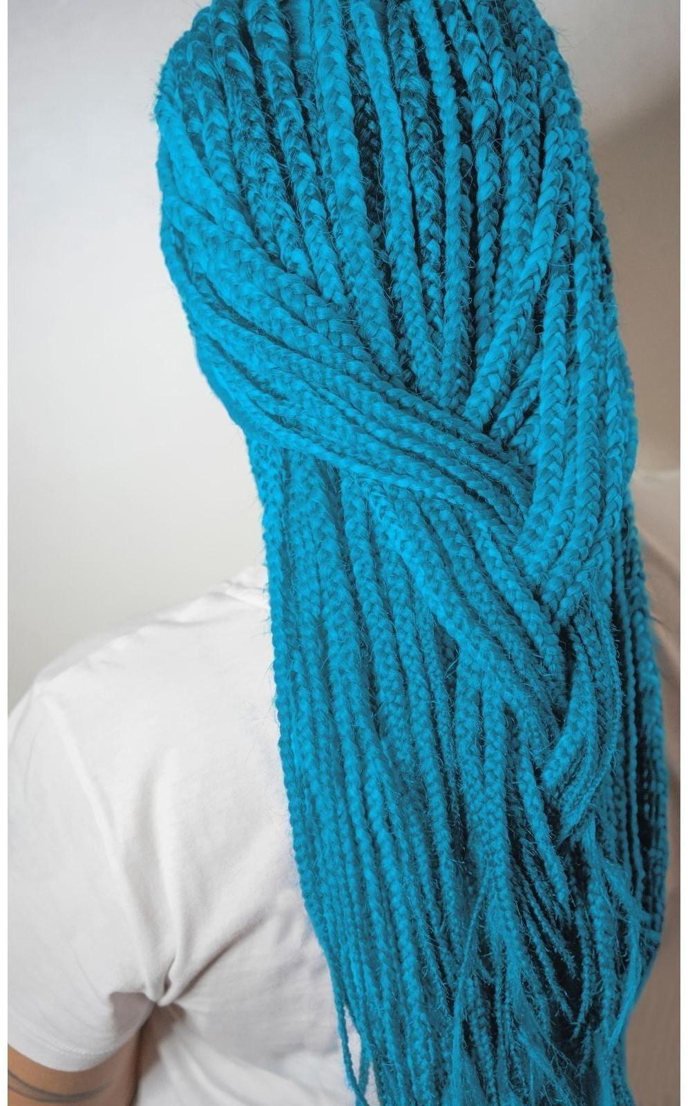 Косы для афрорезинок, 60 см, 15 прядей (CE), цвет синий(#F21)