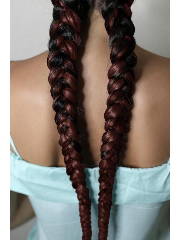 ZUMBA Канекалон однотонный, гофрированный, 60 см, 100 гр, цвет тёмный каштан(#AY8)