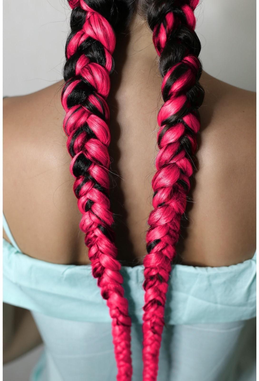 ZUMBA Канекалон однотонный, гофрированный, 60 см, 100 гр, цвет ярко-розовый(#AY14)