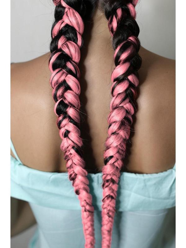 ZUMBA Канекалон однотонный, гофрированный, 60 см, 100 гр, цвет розовый(#AY15)