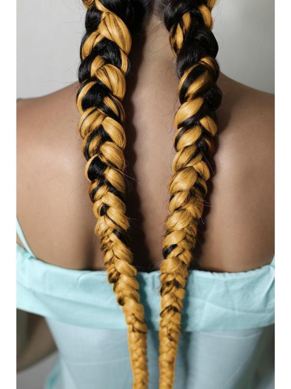 ZUMBA Канекалон однотонный, гофрированный, 60 см, 100 гр, цвет горчичный(#AY21)