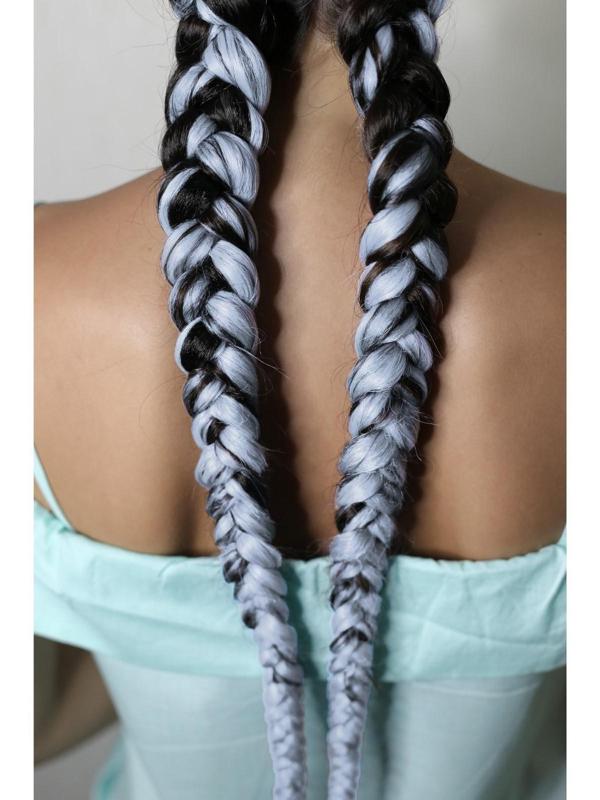 ZUMBA Канекалон однотонный, гофрированный, 60 см, 100 гр, цвет небесный(#AY33)