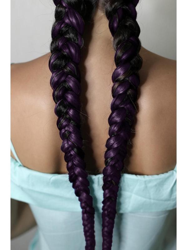 ZUMBA Канекалон однотонный, гофрированный, 60 см, 100 гр, цвет тёмно-фиолетовый(#AY34)