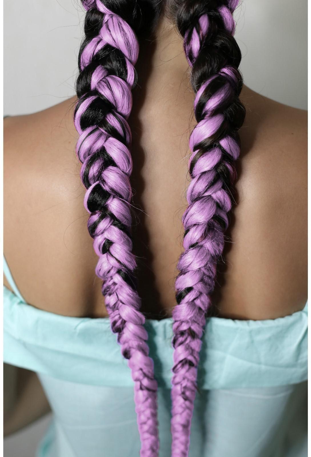 ZUMBA Канекалон однотонный, гофрированный, 60 см, 100 гр, цвет лиловый(#AY36)