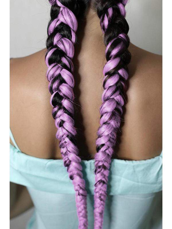 ZUMBA Канекалон однотонный, гофрированный, 60 см, 100 гр, цвет лиловый(#AY36)