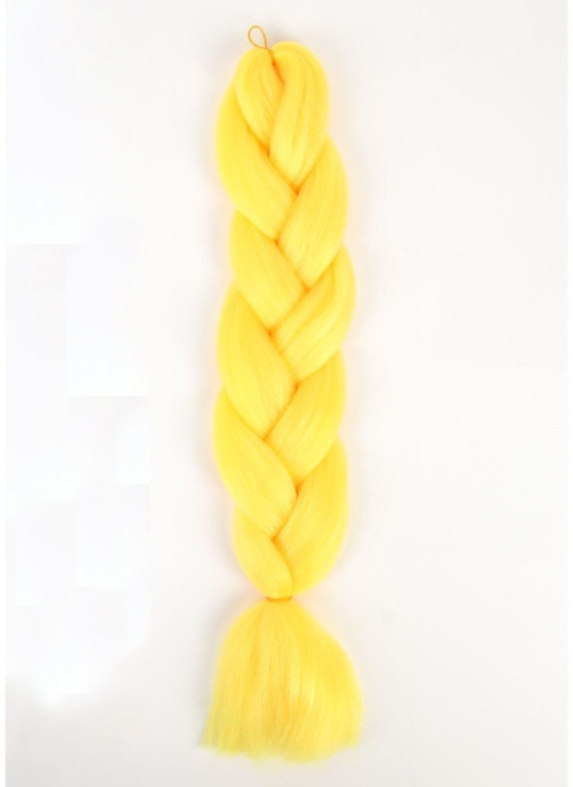 ZUMBA Канекалон однотонный, гофрированный, 60 см, 100 гр, цвет ярко-жёлтый(#AY41)