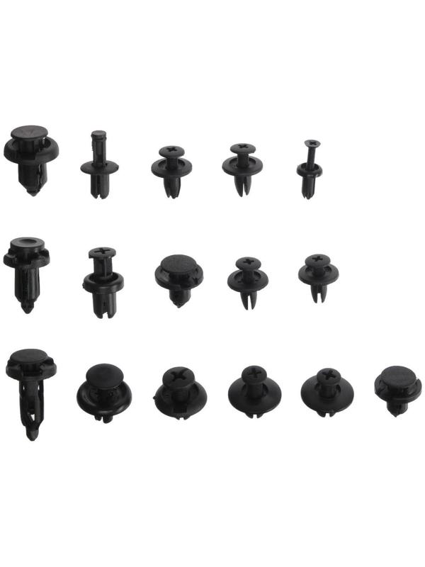 Клипсы и пистоны крепежные, 16 видов, набор 625 шт