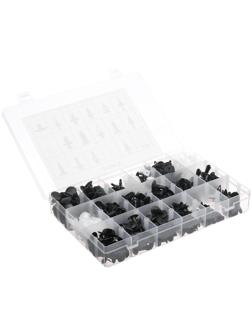 Клипсы и пистоны крепежные, 18 видов, набор 415 шт