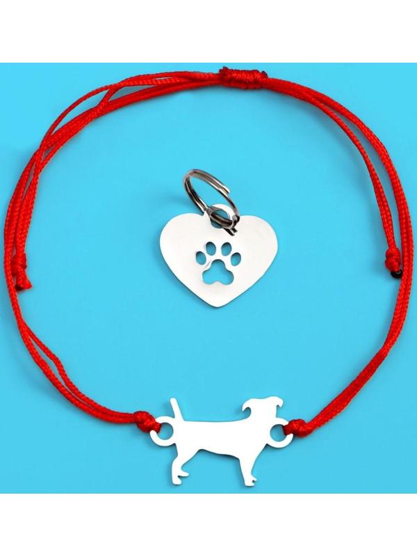 Подвес для собаки и браслет на руку «Джек рассел»