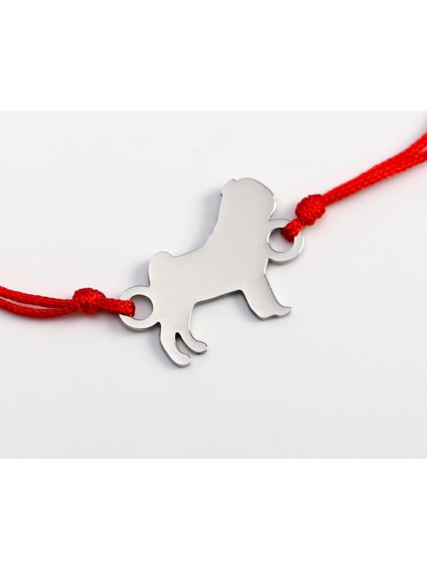 Подвес для собаки и браслет на руку «Мопс»