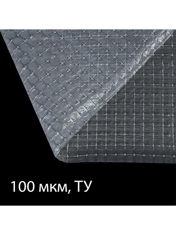 Плёнка полиэтиленовая, армированная леской, толщина 100 мкм, 25 × 2 м, УФ, белая