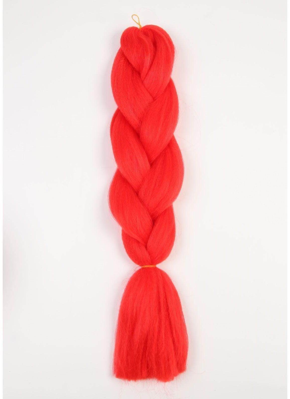 ZUMBA Канекалон однотонный, гофрированный, 60 см, 100 гр, цвет ярко-красный