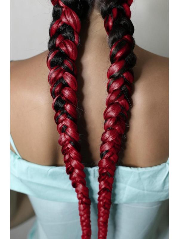 ZUMBA Канекалон однотонный, гофрированный, 60 см, 100 гр, цвет бордовый(#AY19)