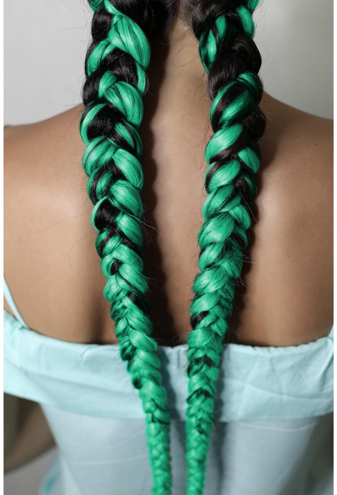 ZUMBA Канекалон однотонный, гофрированный, 60 см, 100 гр, цвет бирюзовый(#AY24)