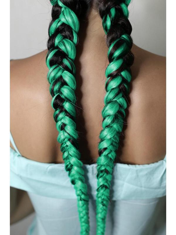 ZUMBA Канекалон однотонный, гофрированный, 60 см, 100 гр, цвет бирюзовый(#AY24)