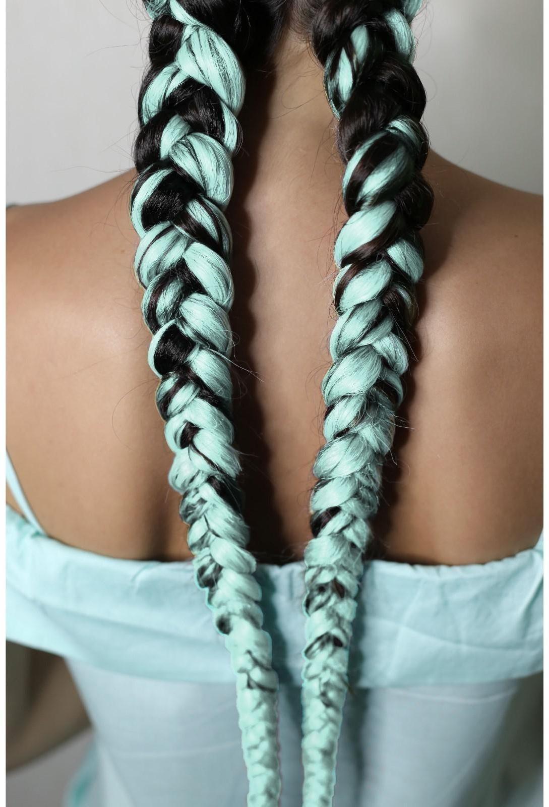 ZUMBA Канекалон однотонный, гофрированный, 60 см, 100 гр, цвет нежно-голубой(#AY25)