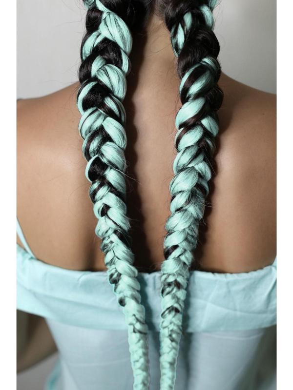 ZUMBA Канекалон однотонный, гофрированный, 60 см, 100 гр, цвет нежно-голубой(#AY25)