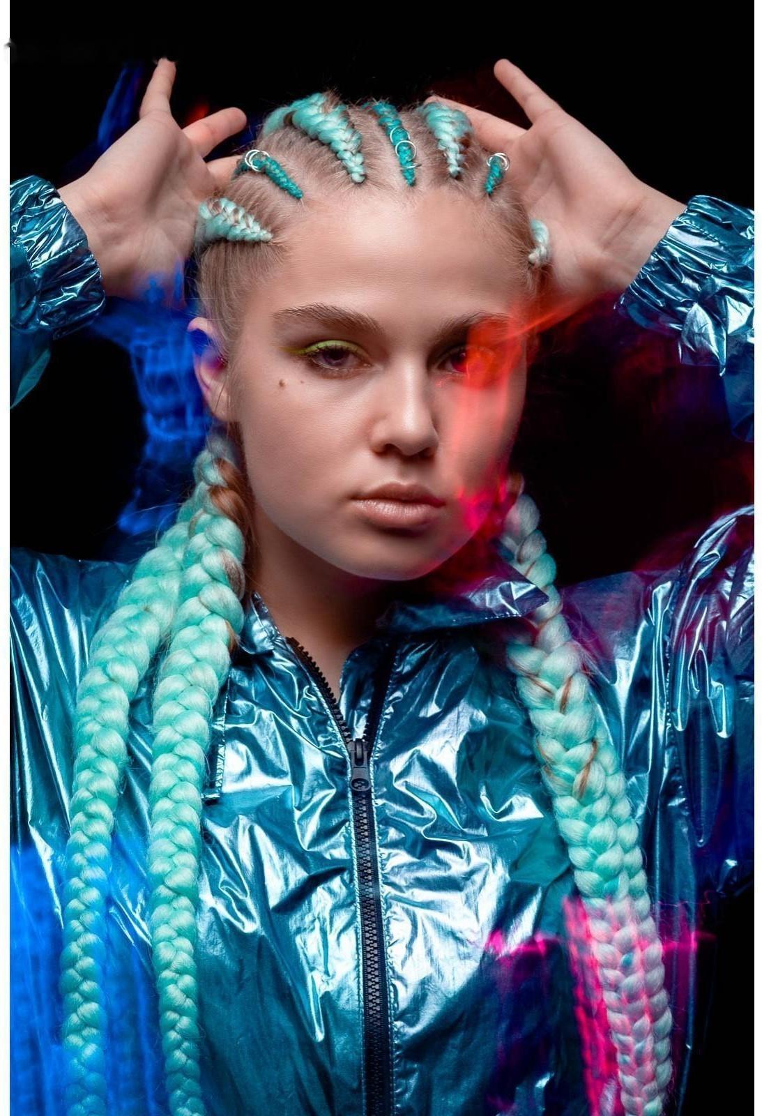 ZUMBA Канекалон однотонный, гофрированный, 60 см, 100 гр, цвет морской волны