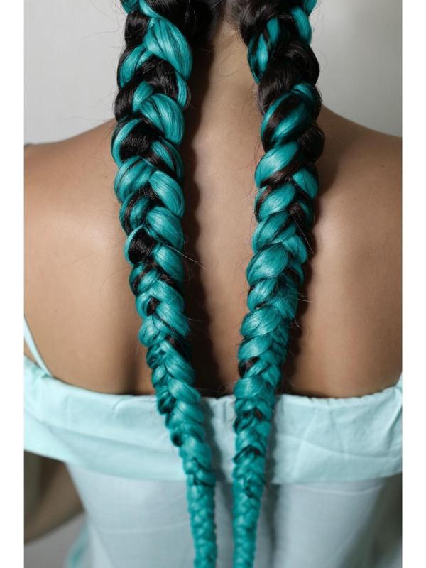 ZUMBA Канекалон однотонный, гофрированный, 60 см, 100 гр, цвет морской волны