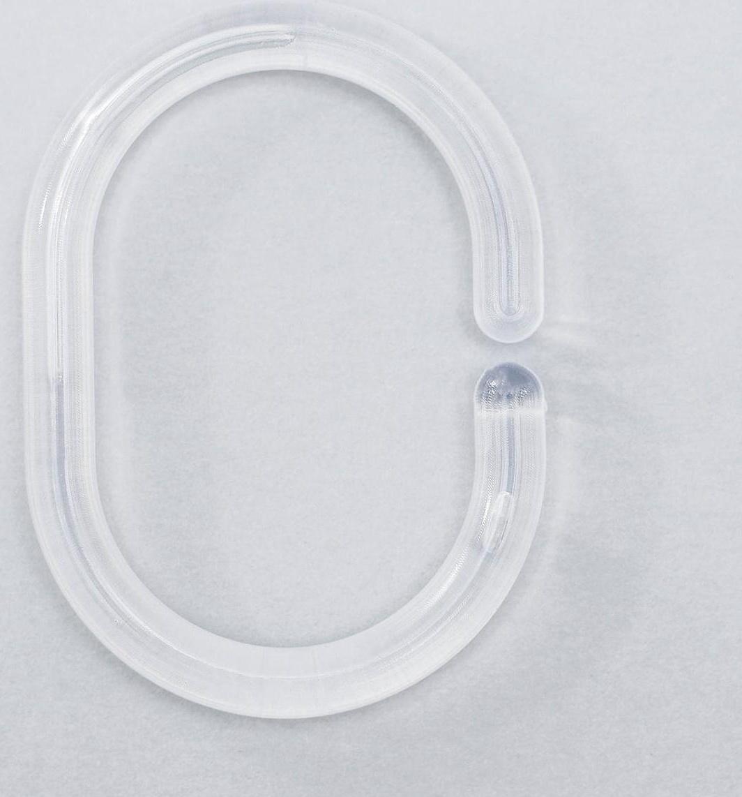 Набор колец для штор в ванную, пластик, 12 шт, цвет прозрачный