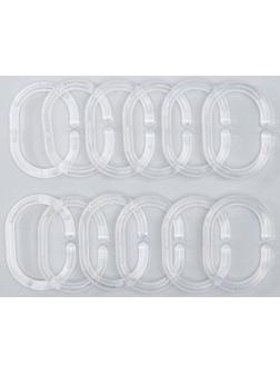 Набор колец для штор в ванную, пластик, 12 шт, цвет прозрачный