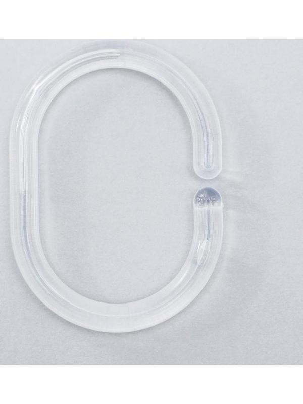 Набор колец для штор в ванную, пластик, 12 шт, цвет прозрачный