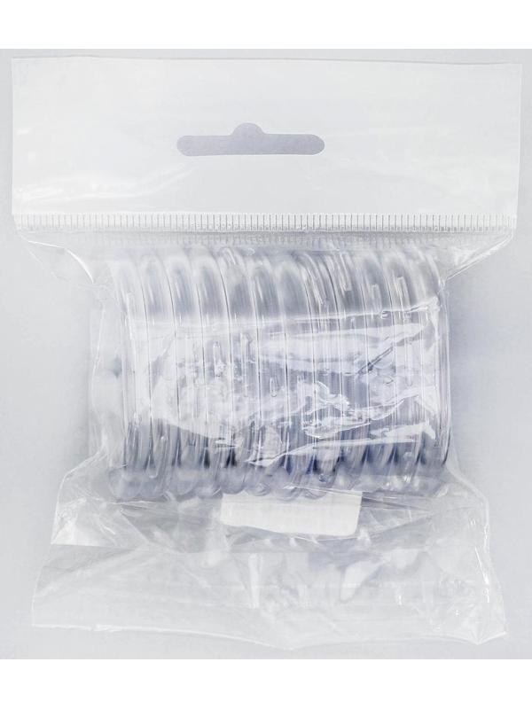 Набор колец для штор в ванную, пластик, 12 шт, цвет прозрачный