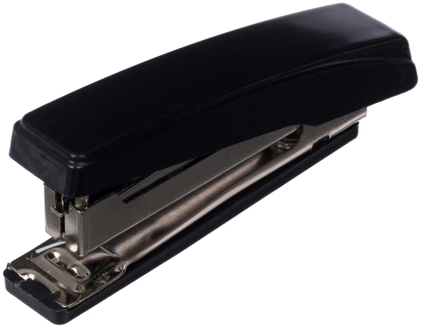 Cтеплер №10, на 10 листов, пластиковый кропус, встроенный антистеплер, цвет чёрный, Attomex