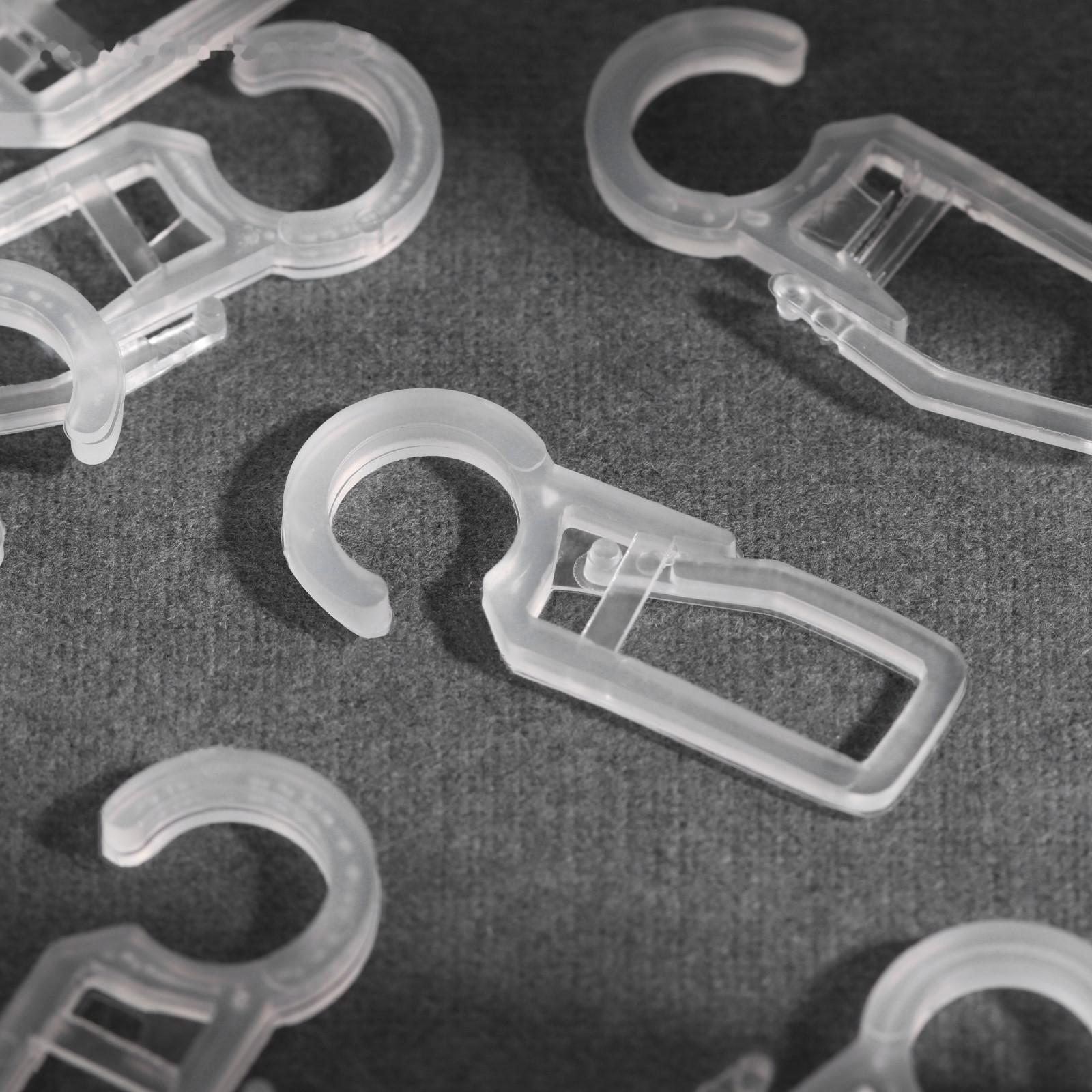 Крючок для штор, на кольцо, 35 × 15 мм, цвет прозрачный