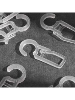 Крючок для штор, на кольцо, 35 × 15 мм, цвет прозрачный