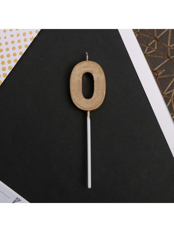 Свеча в торт цифра «0», шампань