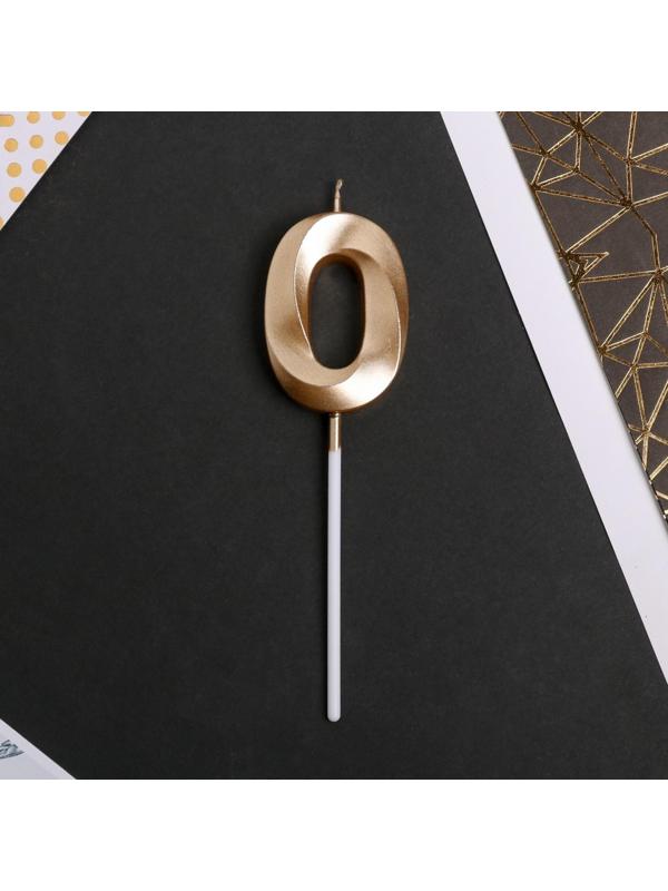 Свеча в торт цифра «0», шампань