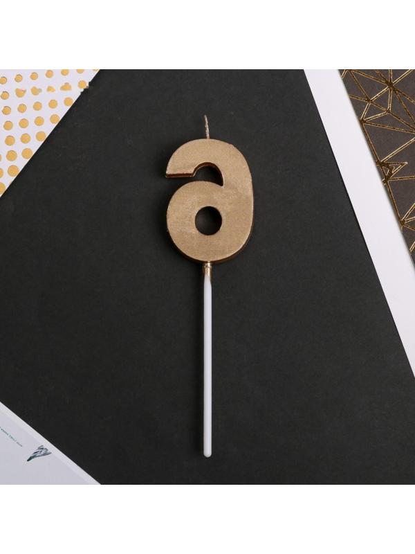 Свеча в торт цифра «6», шампань