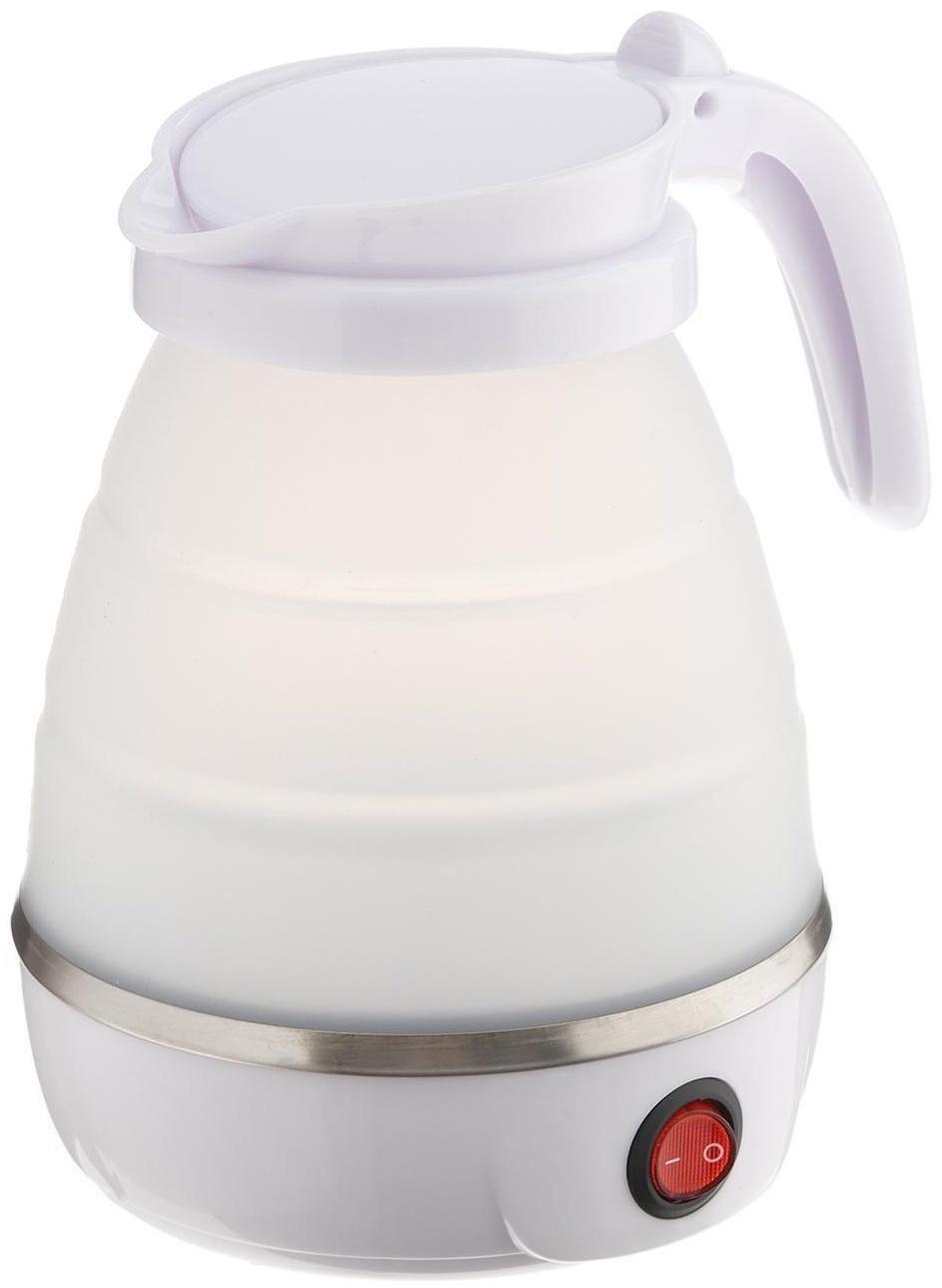 Чайник электрический LuazON LSK-1812, пластик, 0.6 л, 600 Вт, дорожный, белый