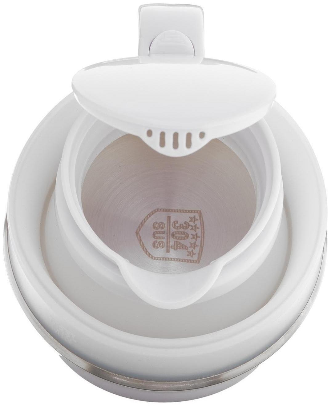 Чайник электрический LuazON LSK-1812, пластик, 0.6 л, 600 Вт, дорожный, белый