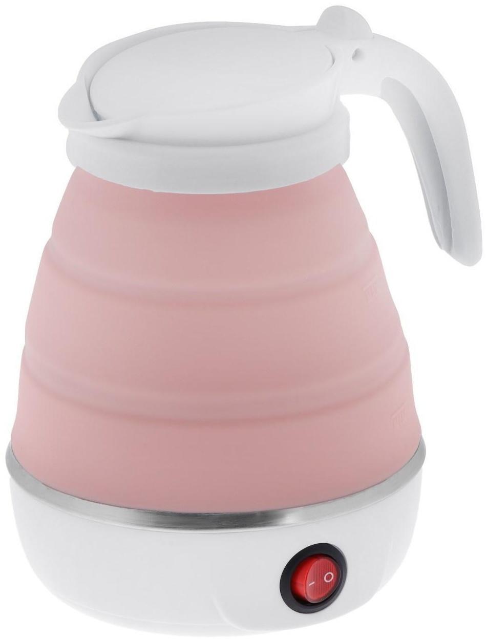 Чайник электрический LuazON LSK-1812, пластик, 0.6 л, 600 Вт, дорожный, белый