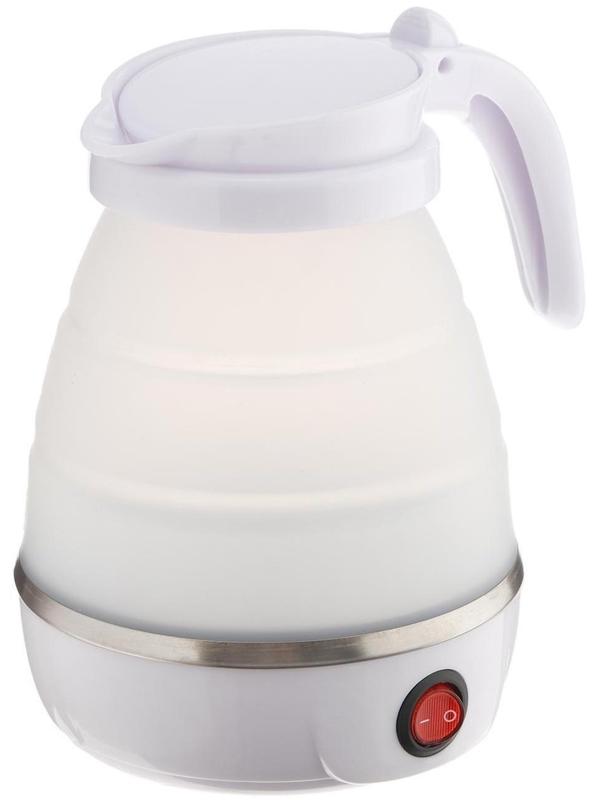 Чайник электрический LuazON LSK-1812, пластик, 0.6 л, 600 Вт, дорожный, белый