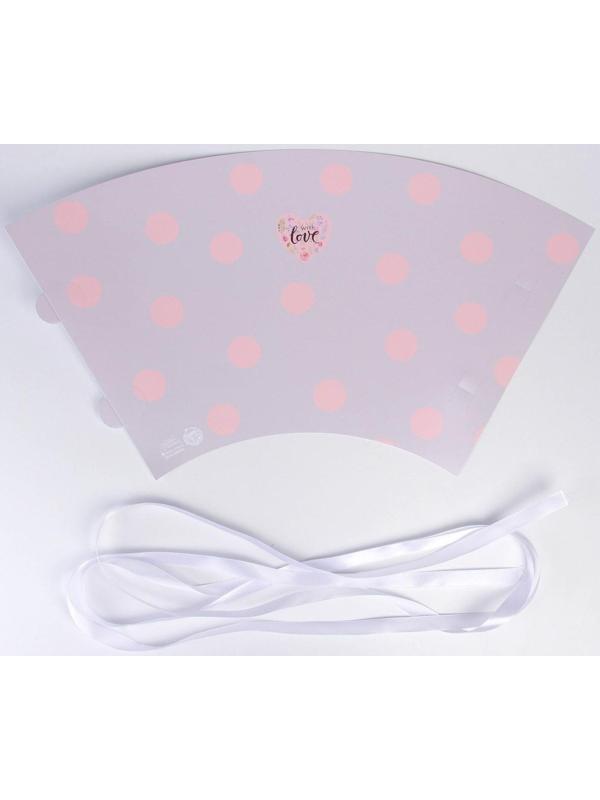 Переноска для цветов круглая на лентах «With love», 15 × 23.3 × 7.5 см