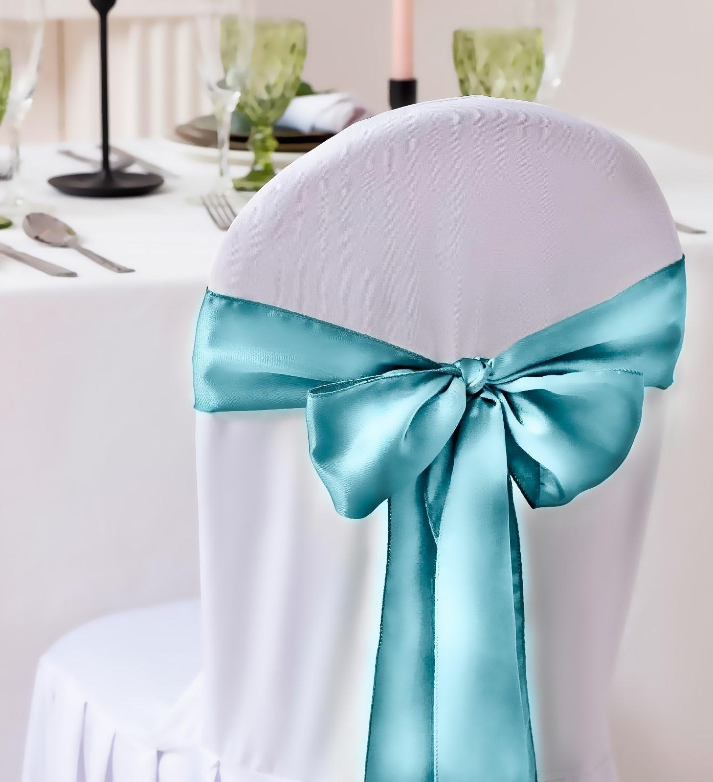 Декор для стула, цв.бирюзовый, 14*275 см, 100% п/э