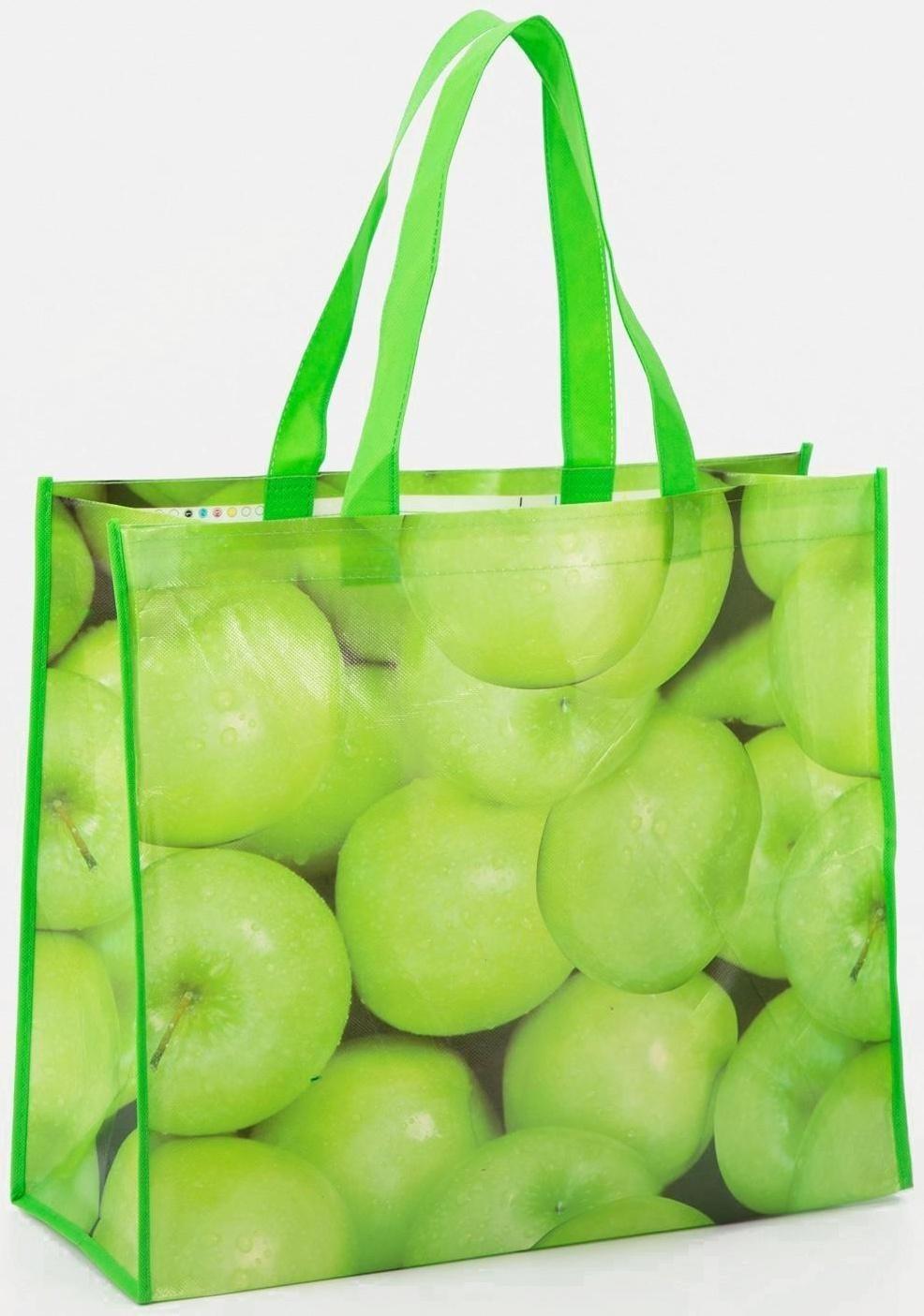 Сумка хозяйственная без молнии, цвет зелёный