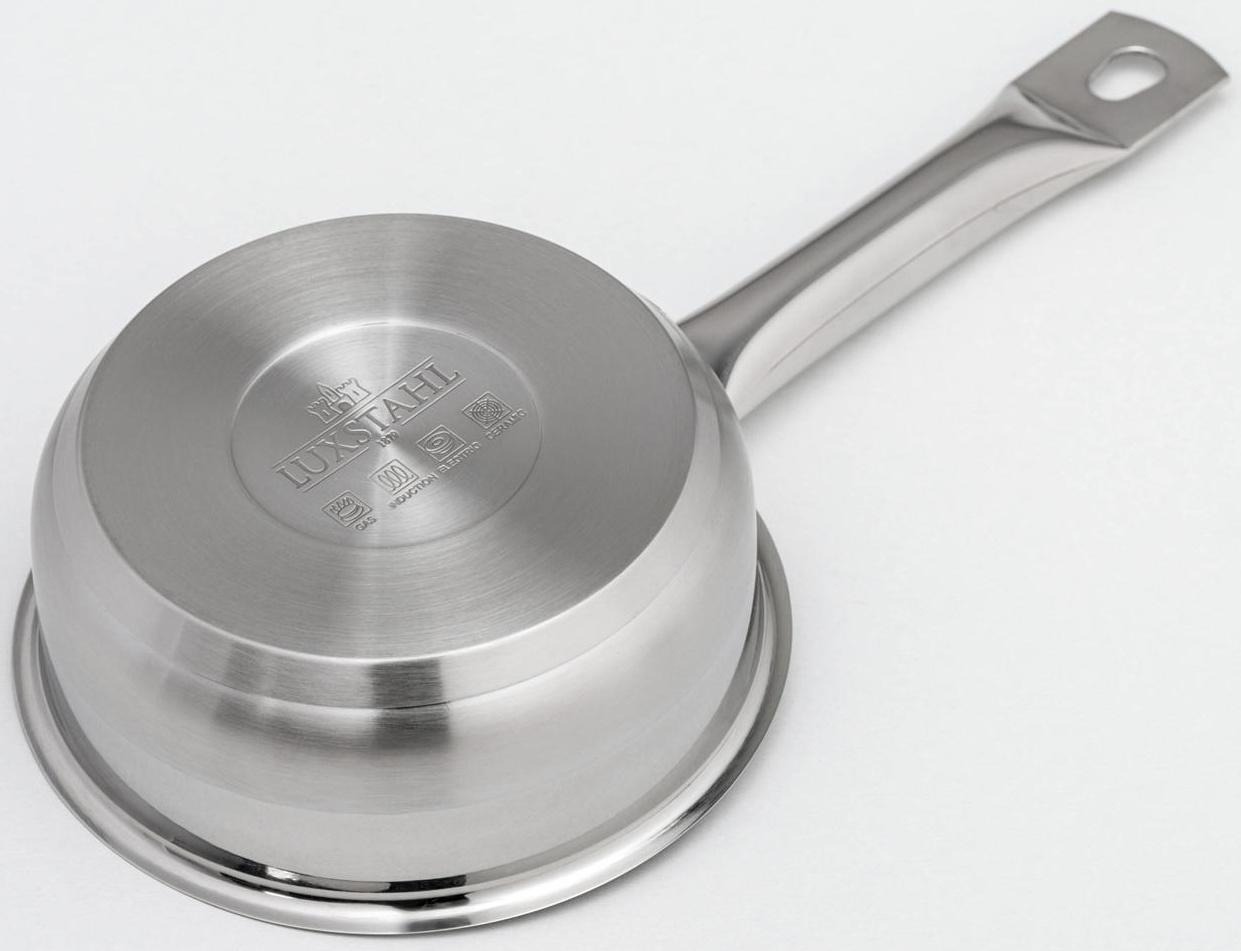 Сотейник, 860 мл, d=14 см, h=5,5 см, металлическая крышка, тройное дно, индукция, цвет серебряный
