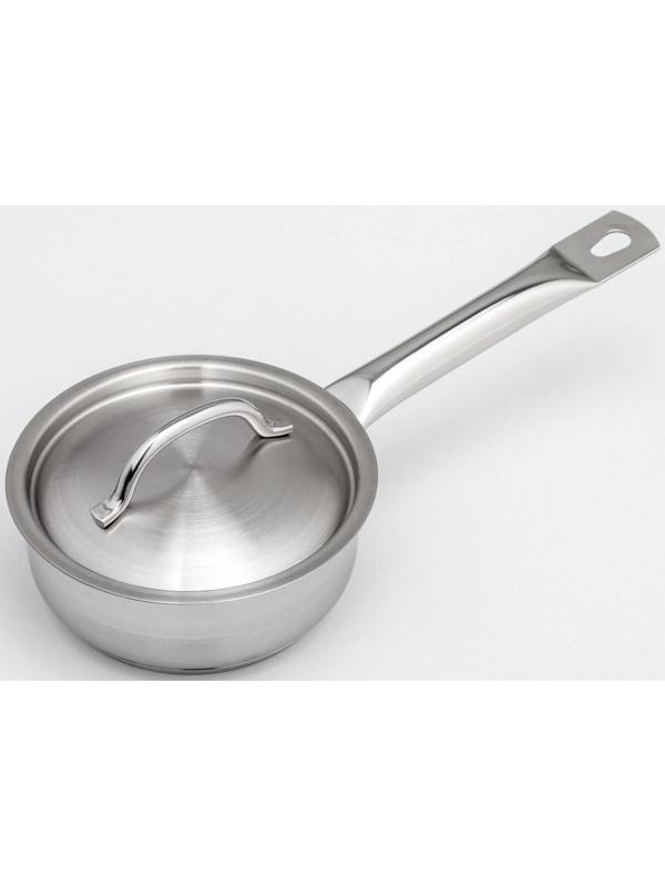 Сотейник, 860 мл, d=14 см, h=5,5 см, металлическая крышка, тройное дно, индукция, цвет серебряный