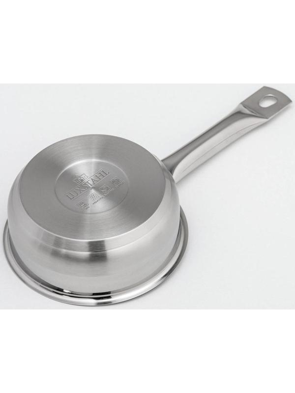 Сотейник, 860 мл, d=14 см, h=5,5 см, металлическая крышка, тройное дно, индукция, цвет серебряный