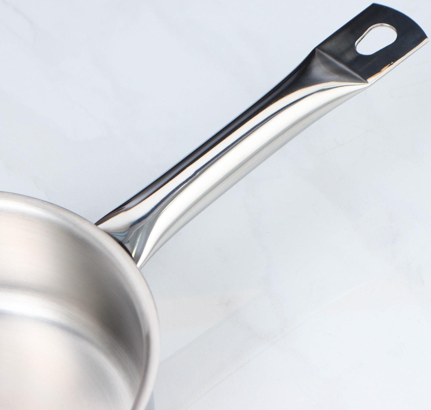 Сотейник, 1,2 л, d=16 см, h=6 см, металлическая крышка, тройное дно, индукция, цвет серебряный