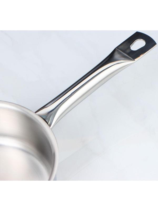 Сотейник, 1,2 л, d=16 см, h=6 см, металлическая крышка, тройное дно, индукция, цвет серебряный