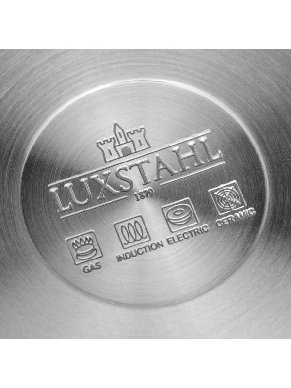 Сотейник, 1,2 л, d=16 см, h=6 см, металлическая крышка, тройное дно, индукция, цвет серебряный