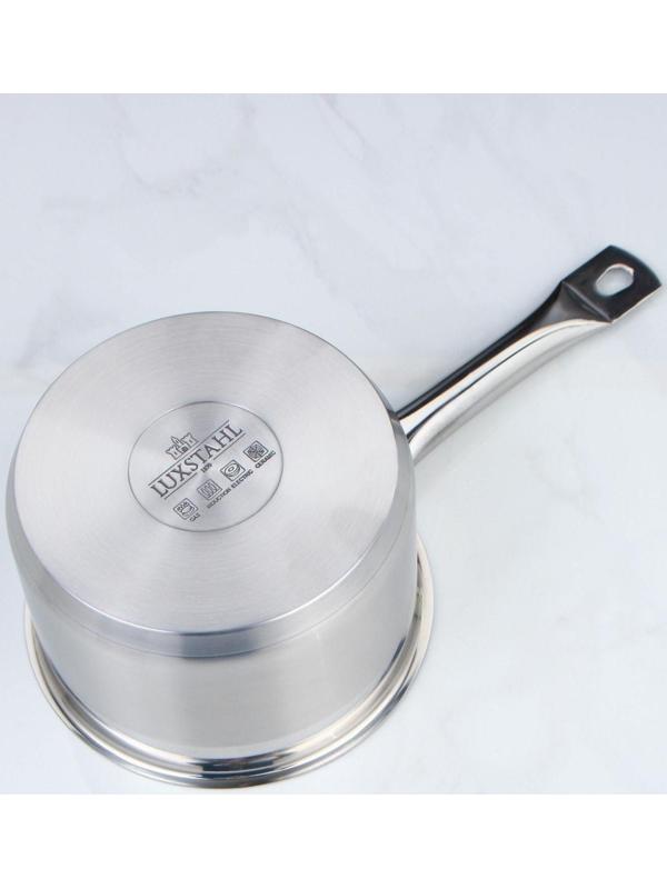 Сотейник, 2 л, d=16 см, h=10 см, металлическая крышка, тройное дно, индукция, цвет серебряный