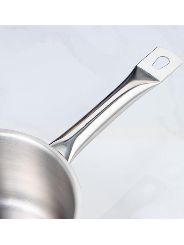 Сотейник, 2 л, d=16 см, h=10 см, металлическая крышка, тройное дно, индукция, цвет серебряный